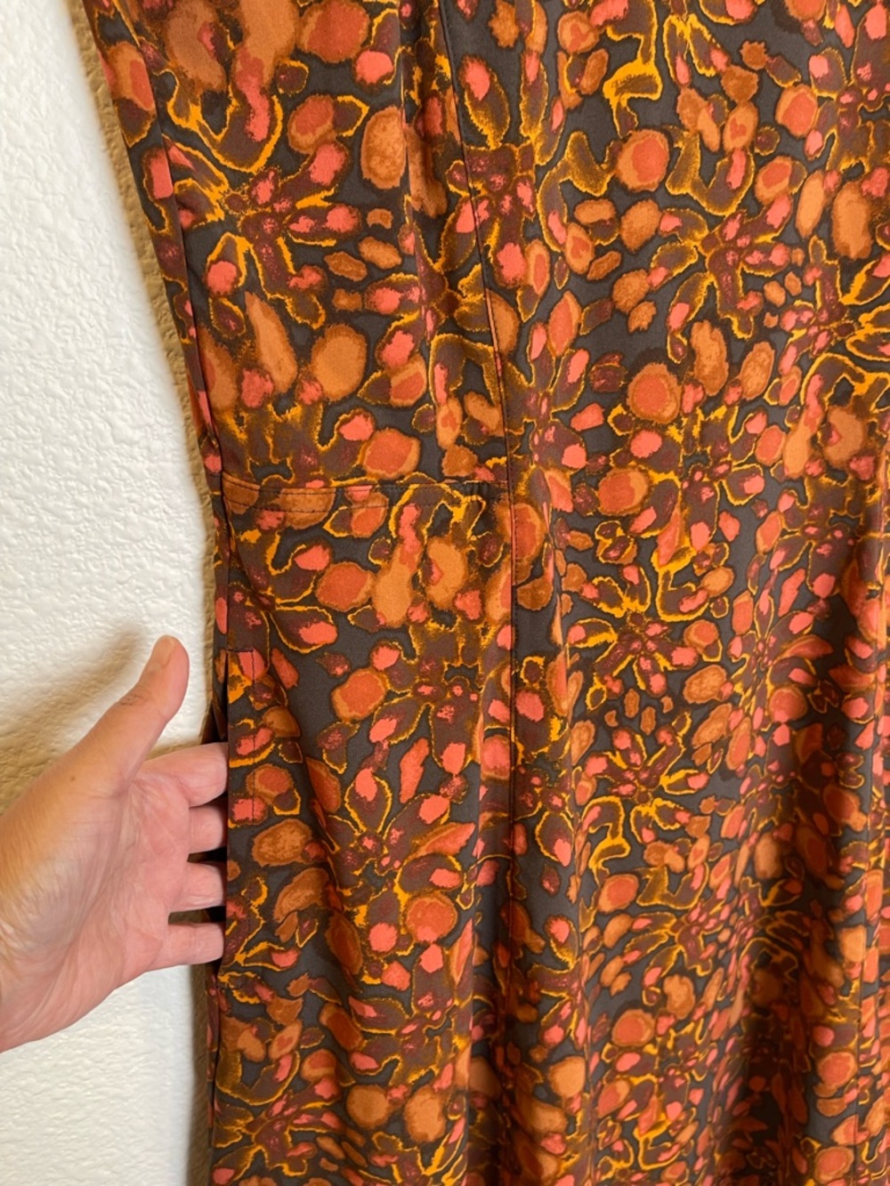 Floral A-Line Sundress in Rust and Olive - Picture 4 of 7